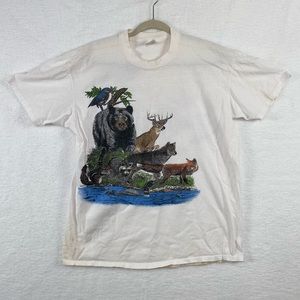 Very Rare Harlequin N.G. 1989 Vintage Animal white Shirt size M